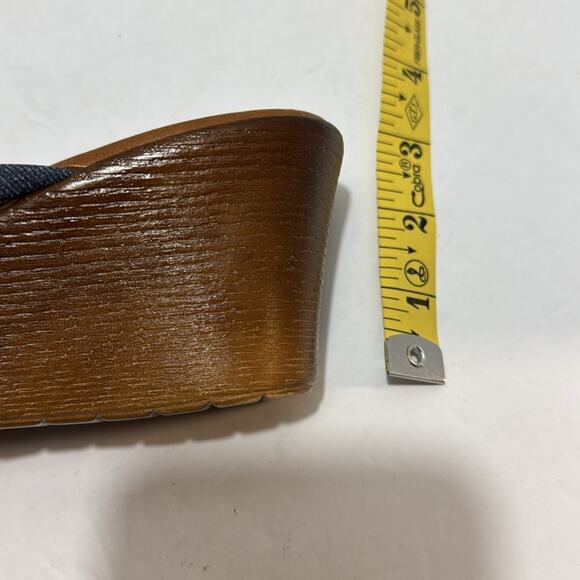 Italian shoemakers thong wedge sandals sz 7.5 - Picture 6 of 6